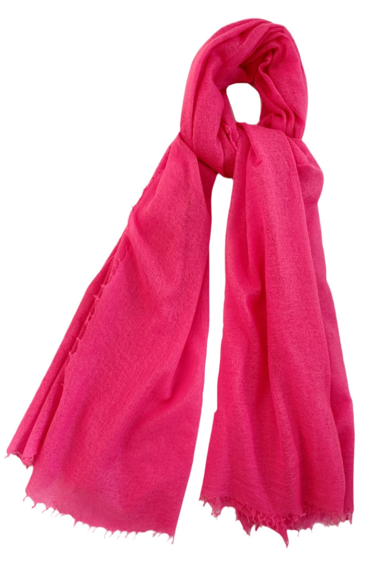 marmee neon pink fushia cerise cashmere scarf flat lay