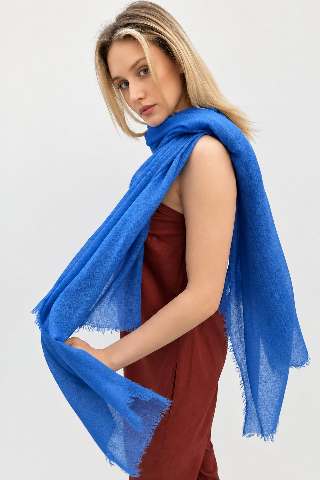 marmee cornflower blue scarf cashmere