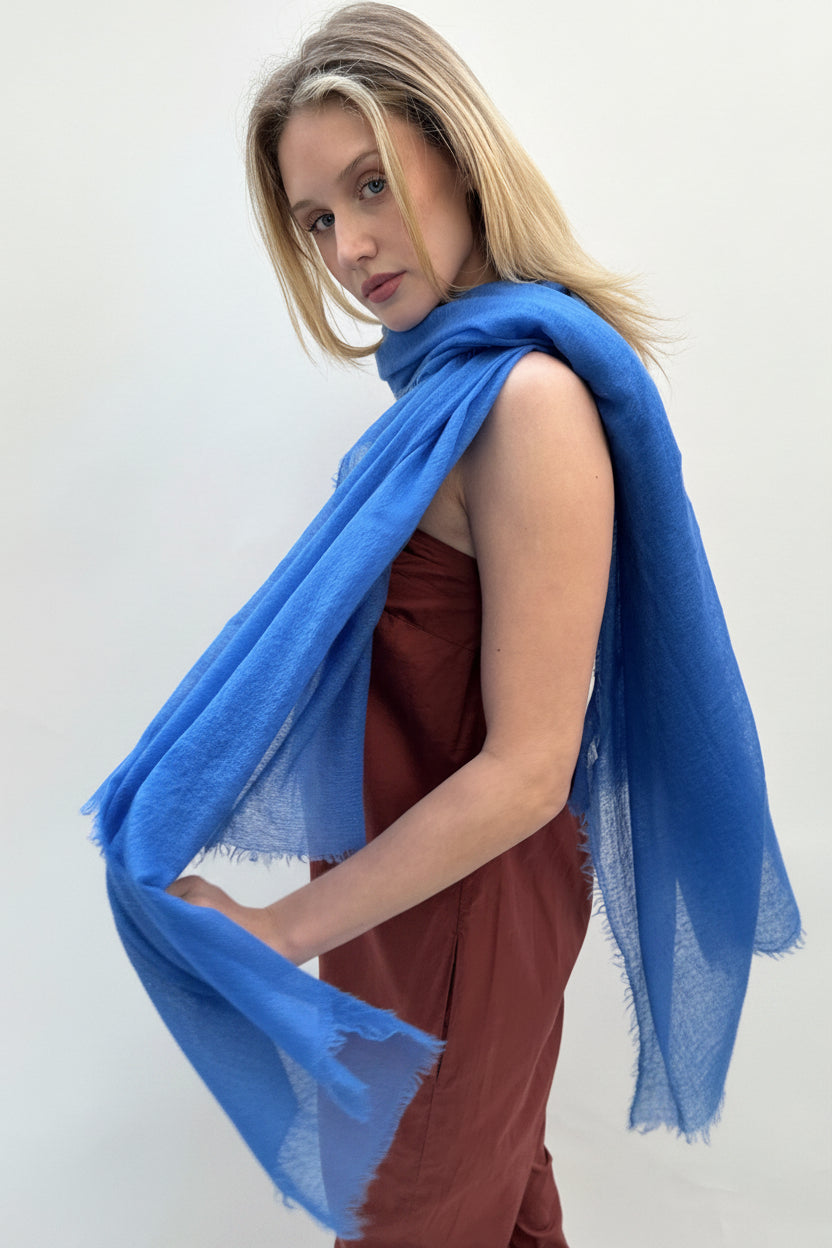 marmee cornflower blue scarf cashmere