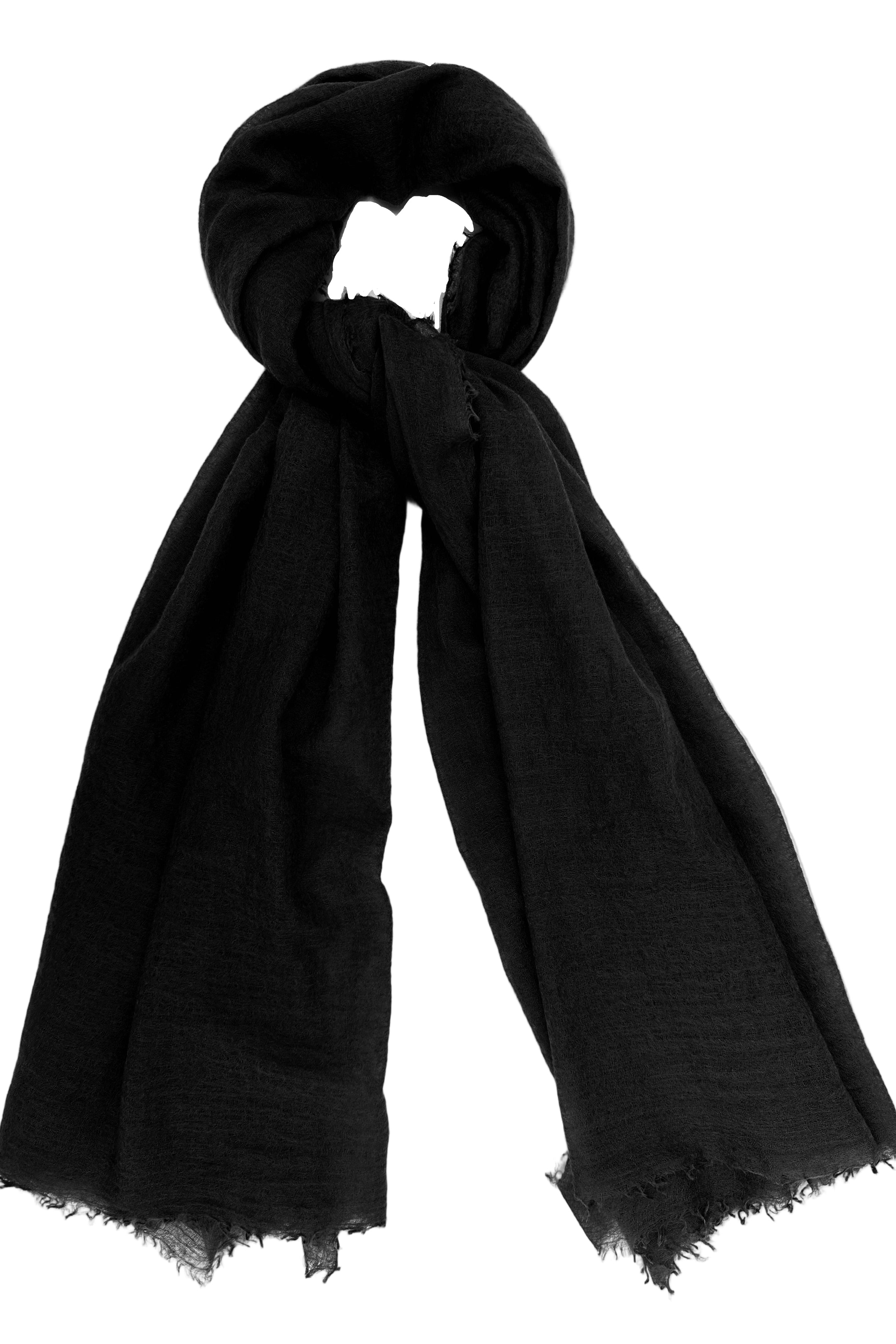 black cashmere marmee scarf flat lay