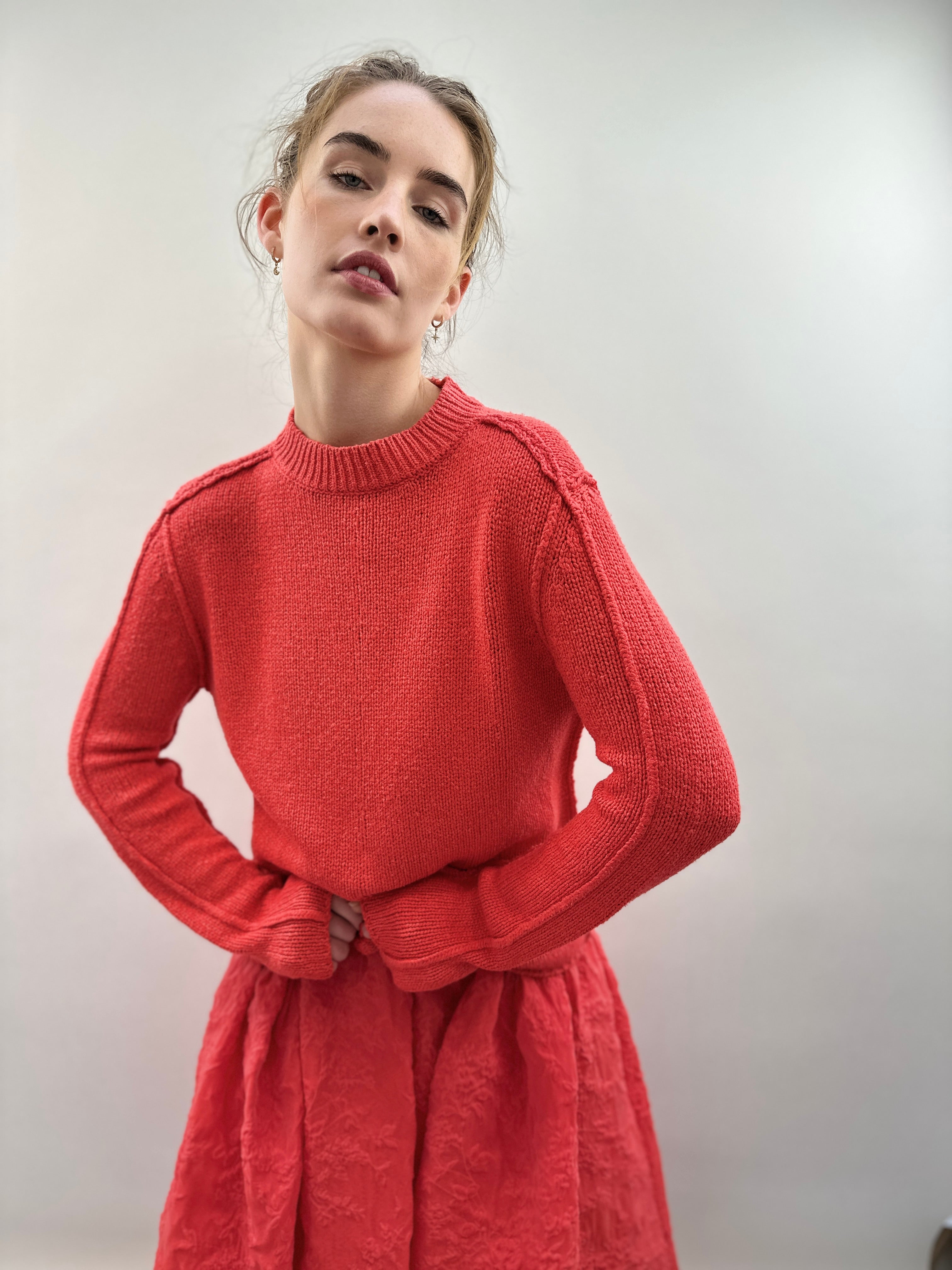 jane long coral sweater silk knit 4