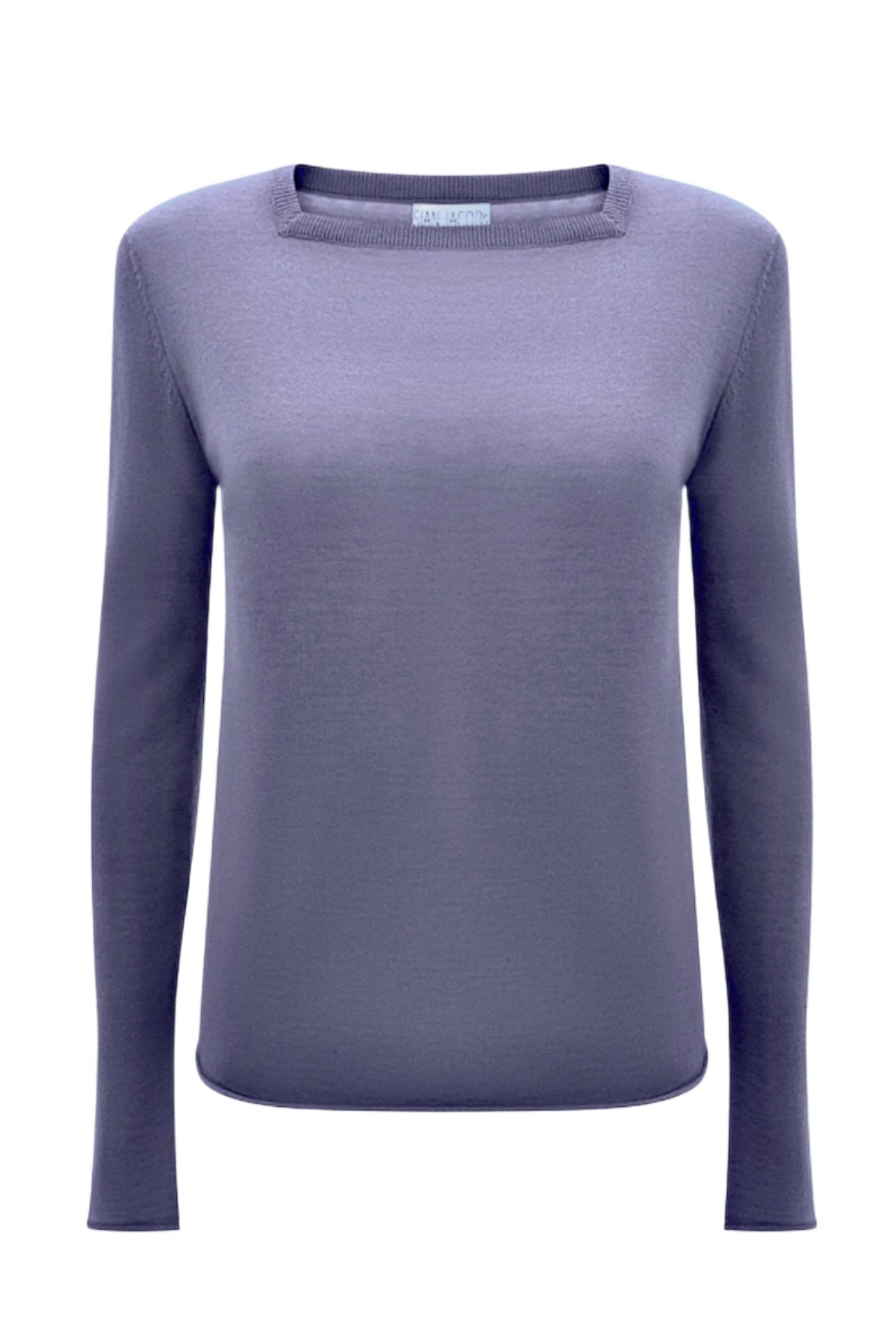 lassa Purple smoke  square neck sweater top ghost mannequin
