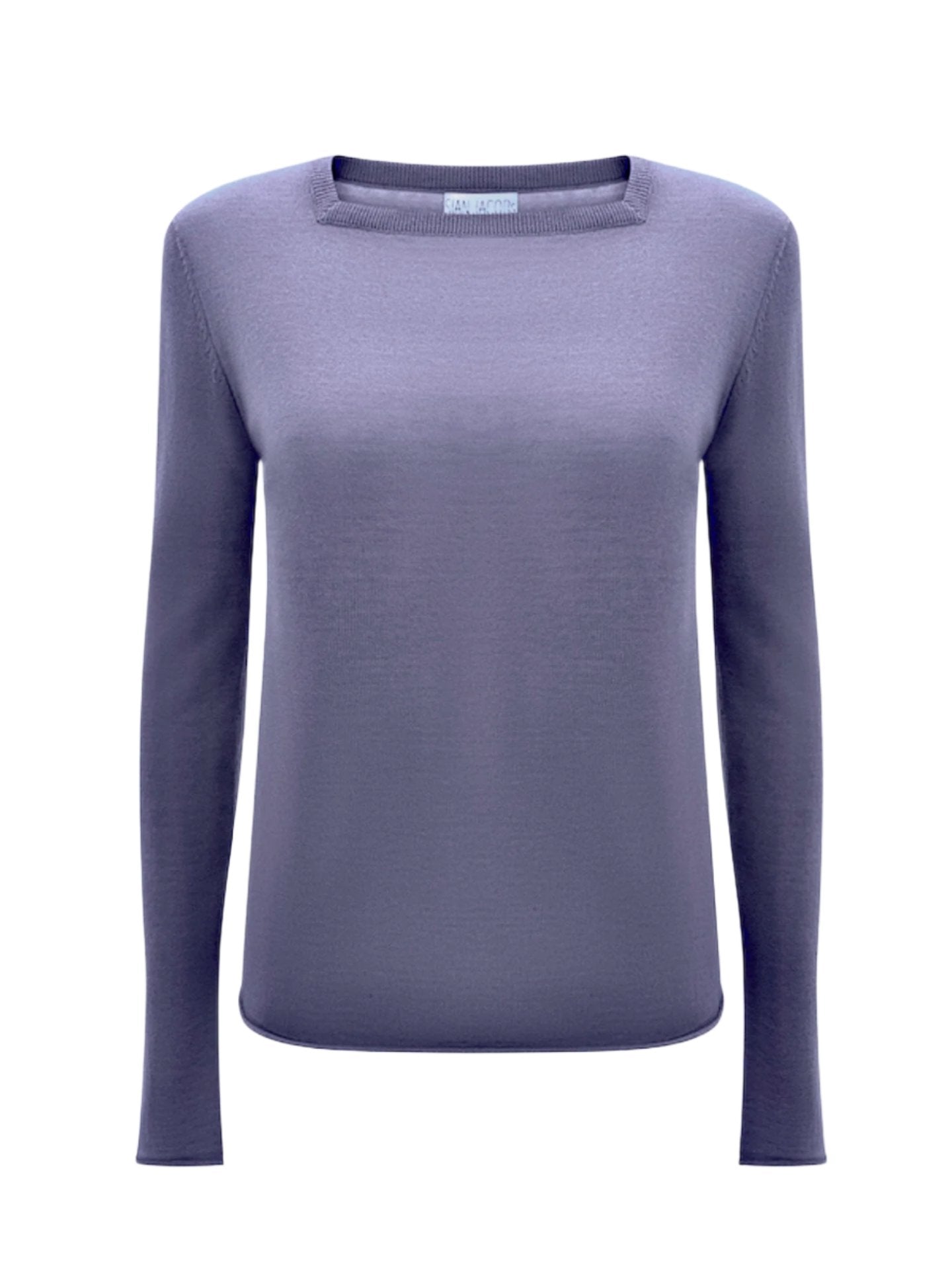 lassa Purple smoke  square neck sweater top ghost mannequin
