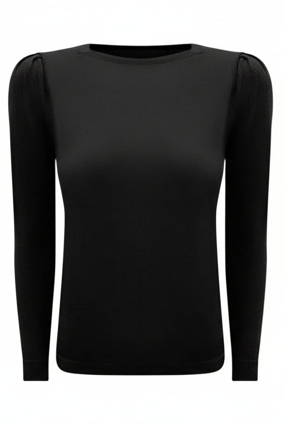 Pipster black square neck top