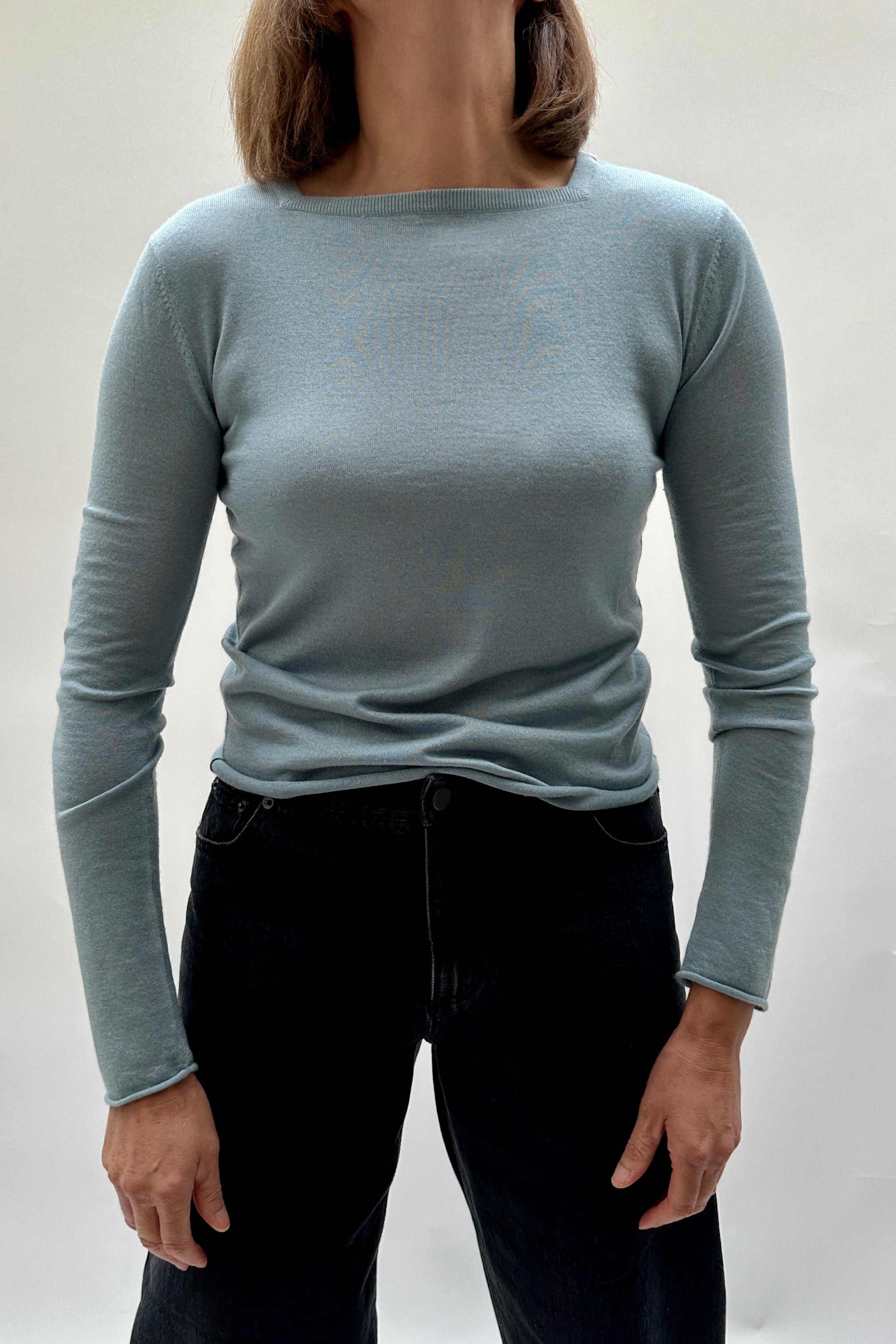 lassa teal square neck top