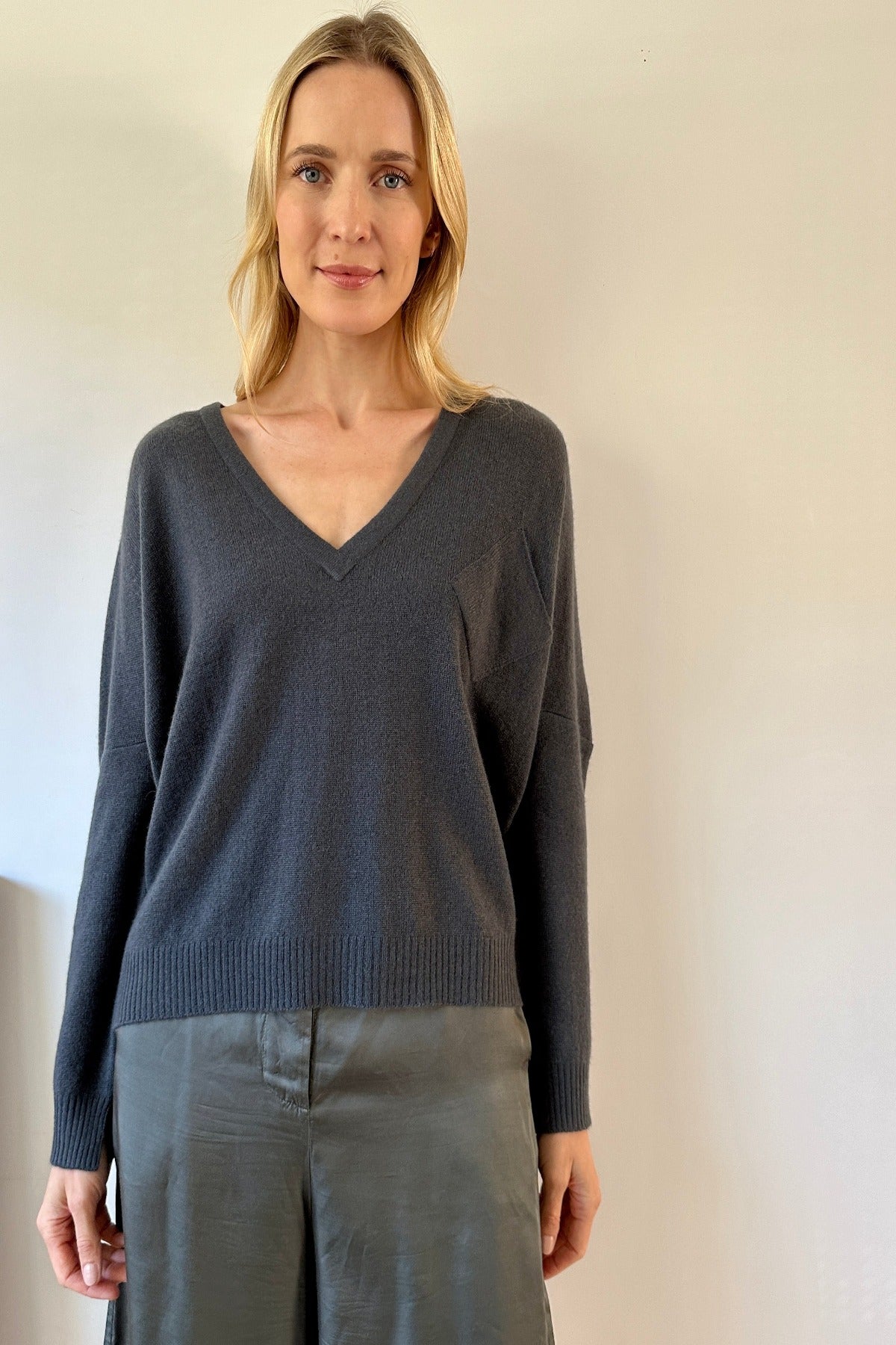 brianna nightshade front charcoal sweater