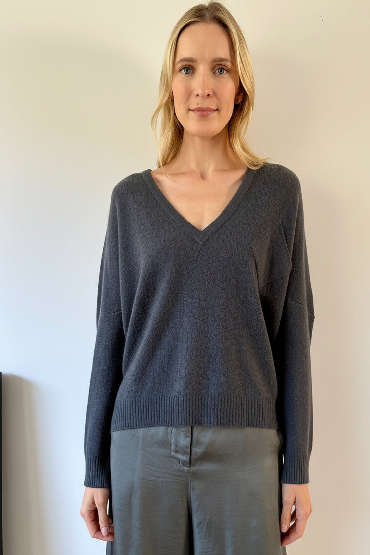 brianna nightshade front charcoal sweater
