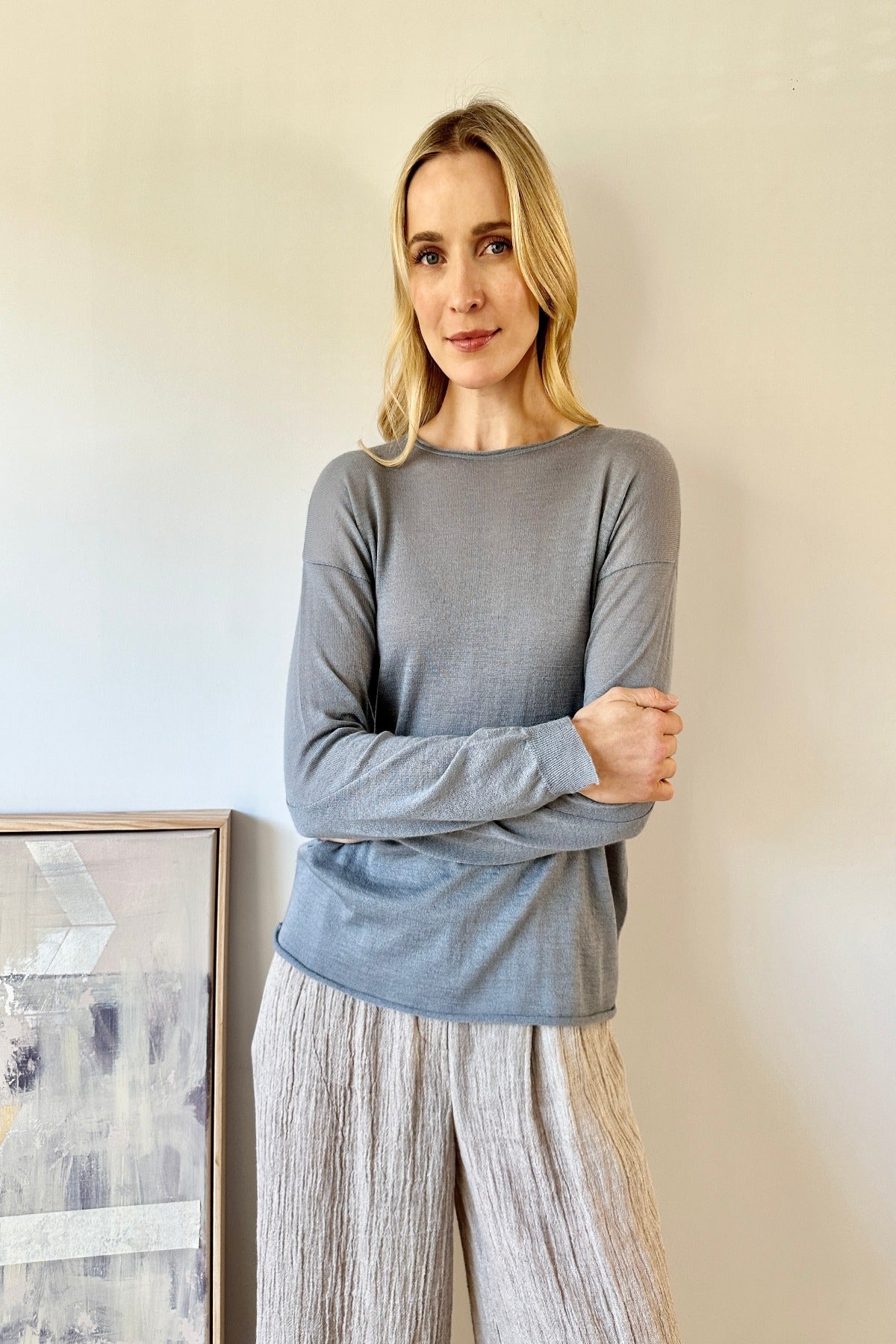 mercy steel grey gray cashmere sweater tunic style