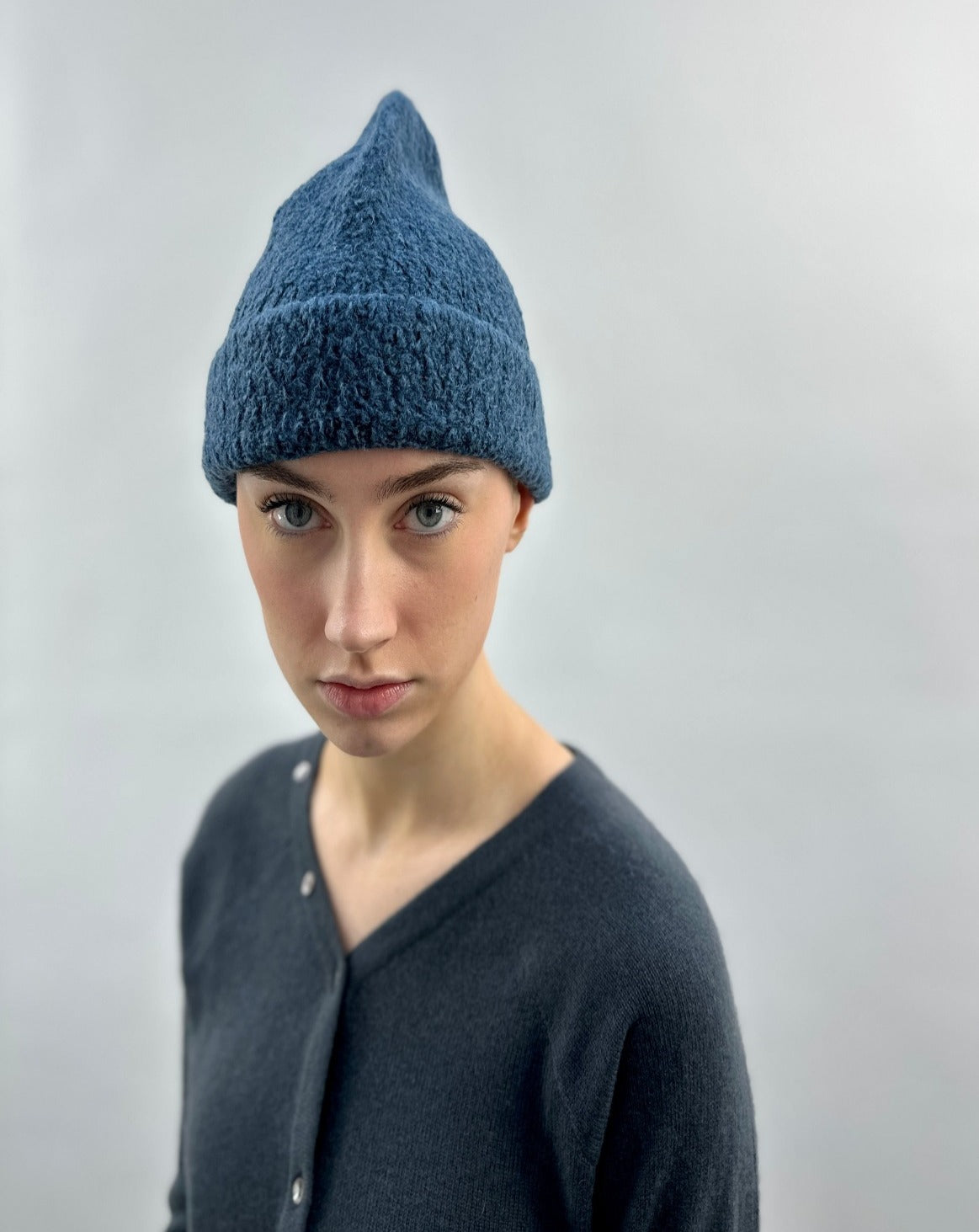 boucle hat teal hat