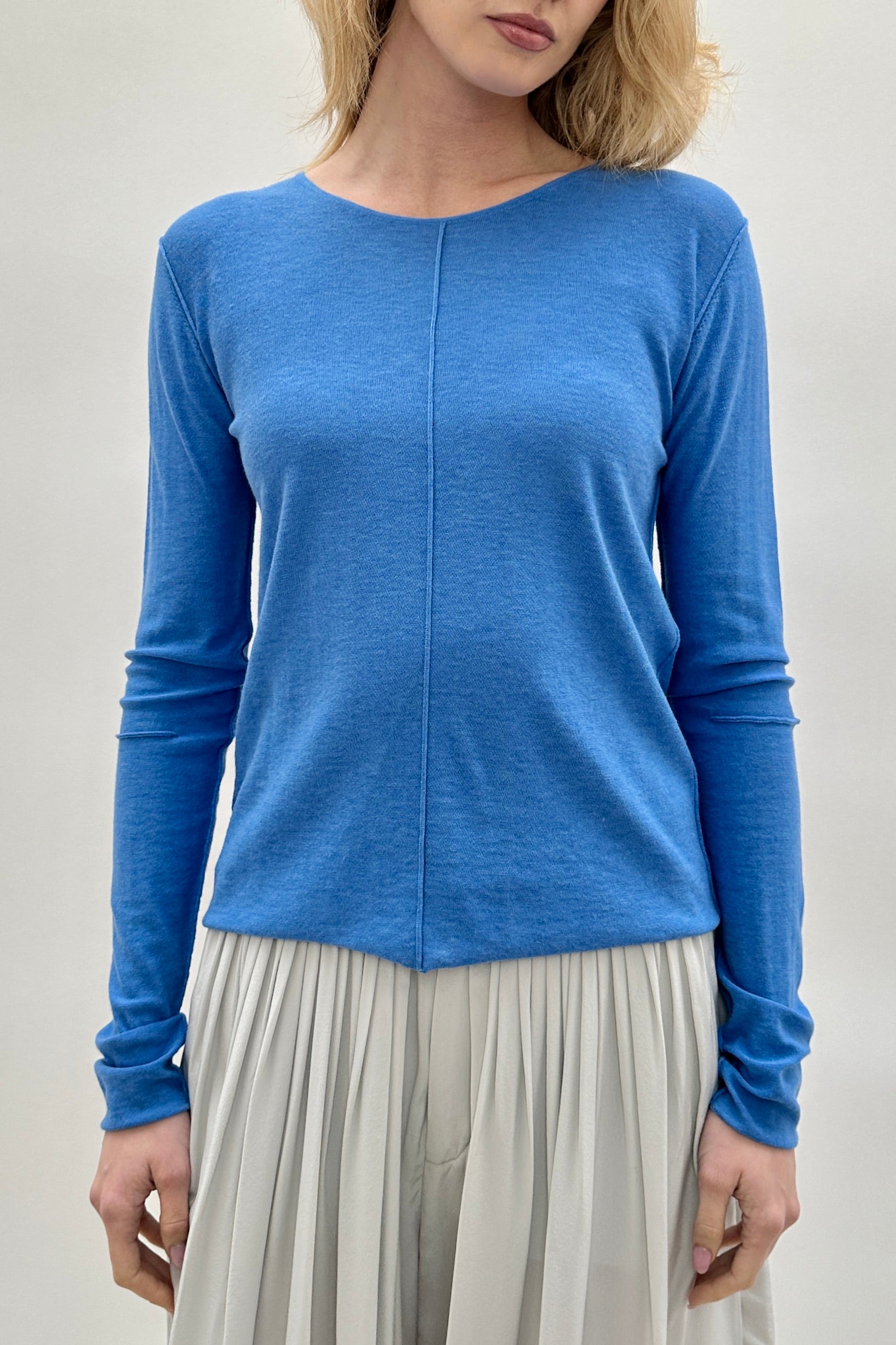 Connar blue round neck cashmere silk 2