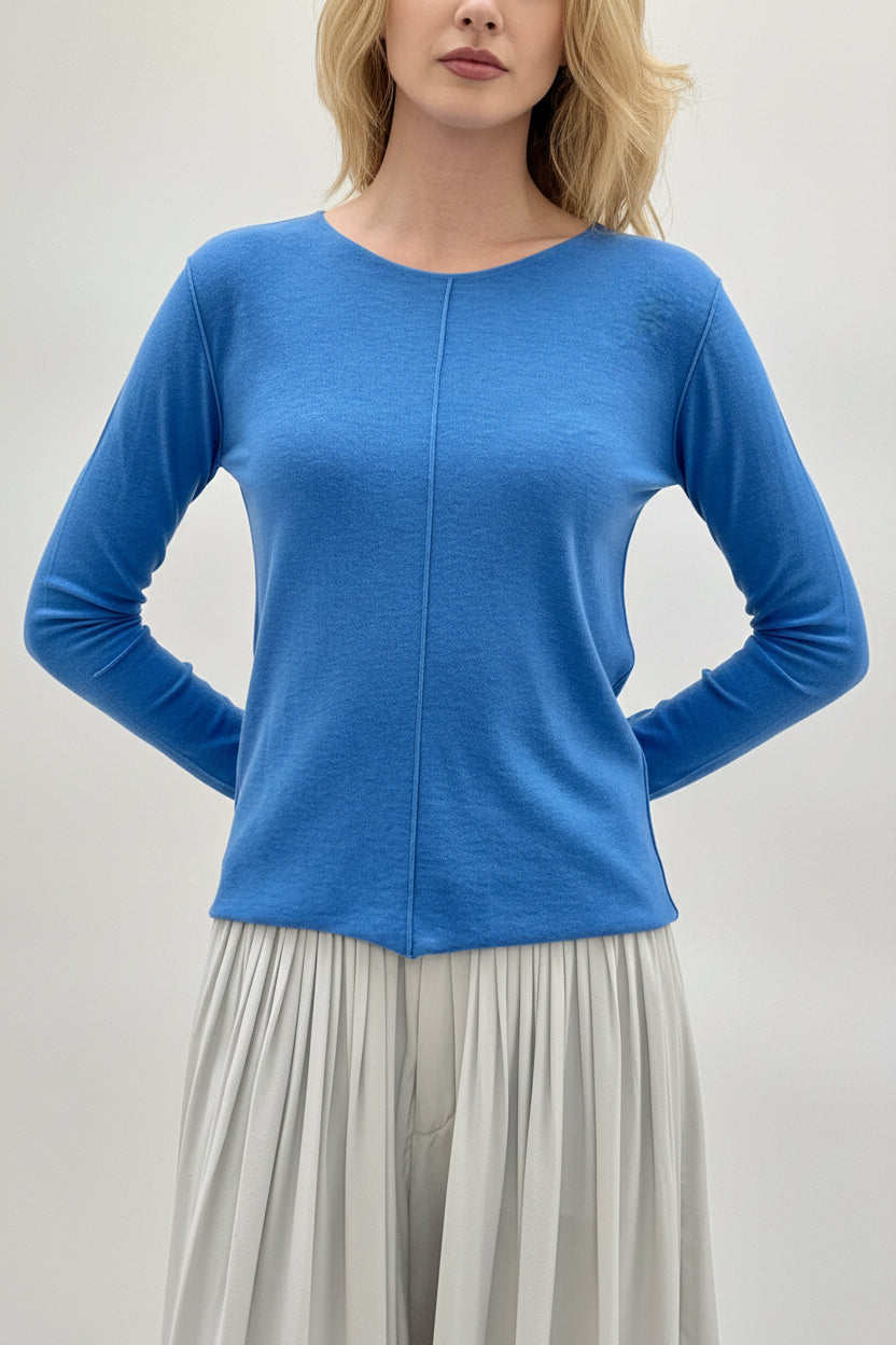 Connar blue round neck cashmere silk 2