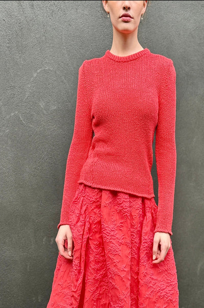 diva geranium red coral cotton sweater