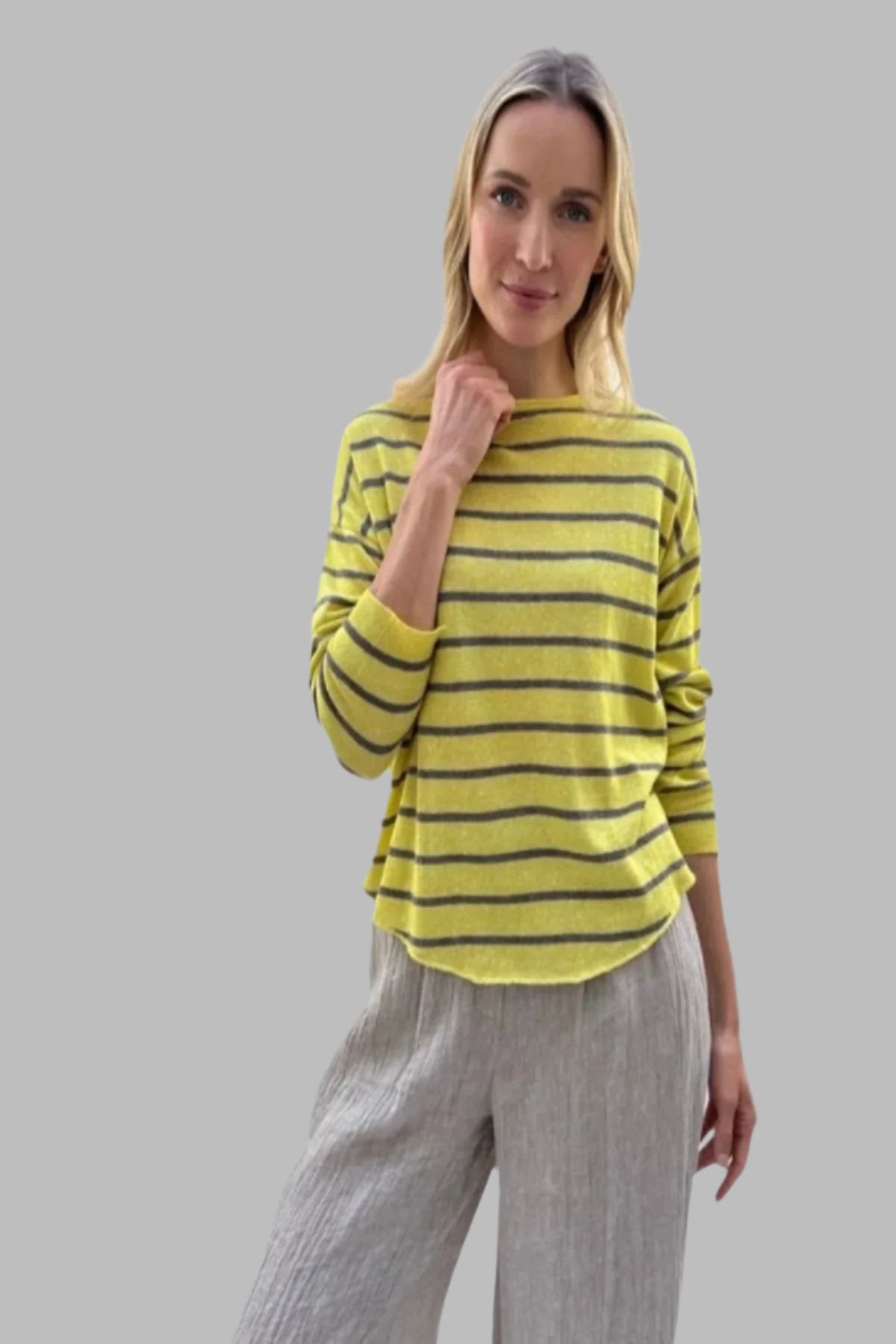 saoirse sweater easy fit yellow taupe 