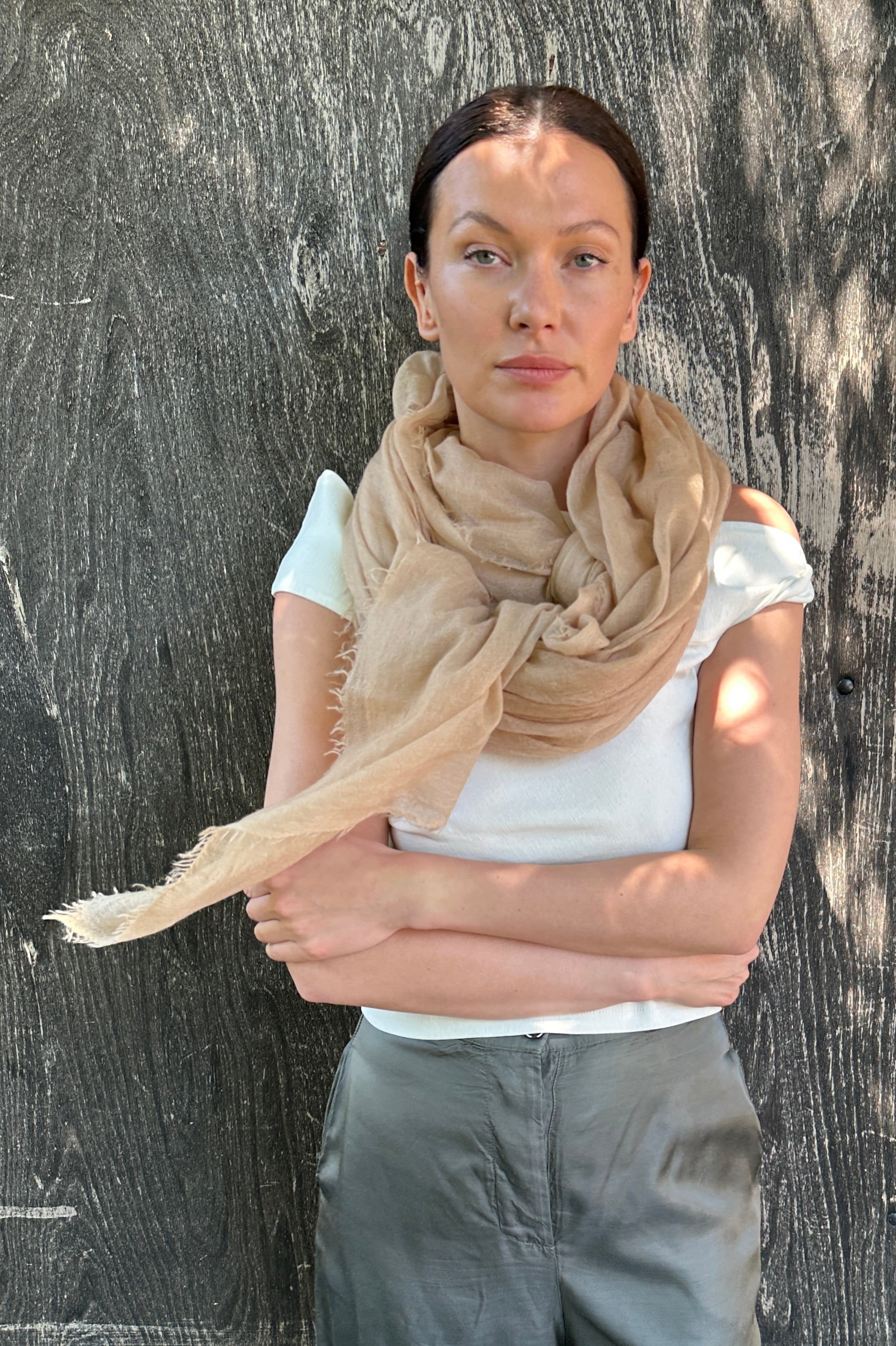 marmee beige sand savannah scarf