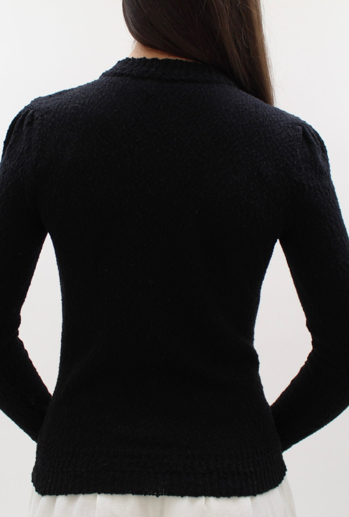 rainey black cotton sweater back view