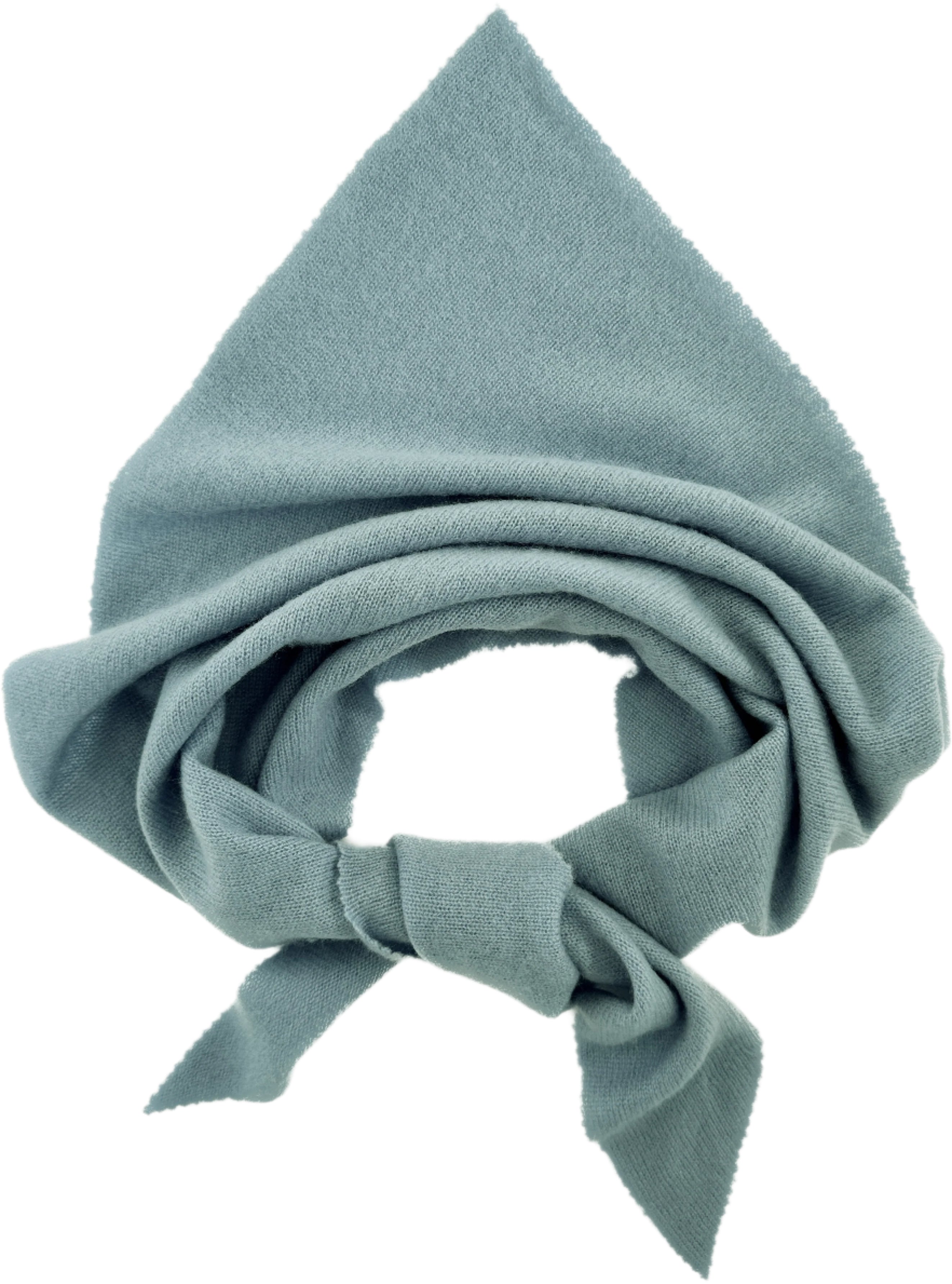 doon Light blue knotted headscarf on a white background