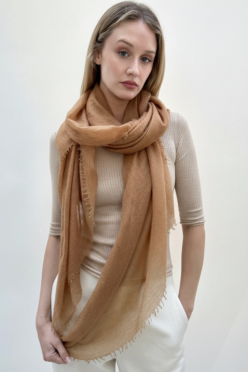 marmee gold caramel scarf long view