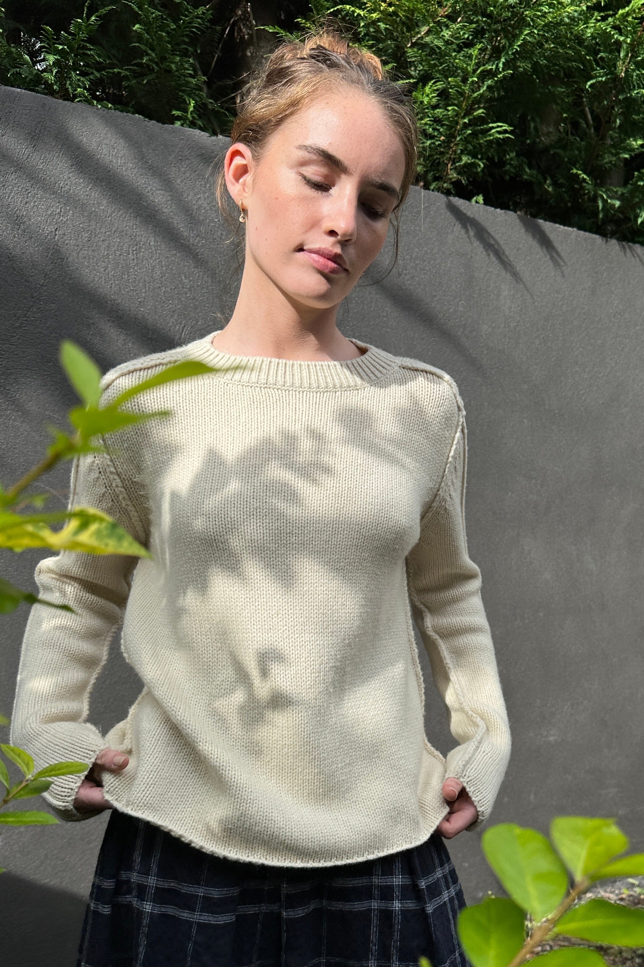 Jane Long Sweater in Ecru