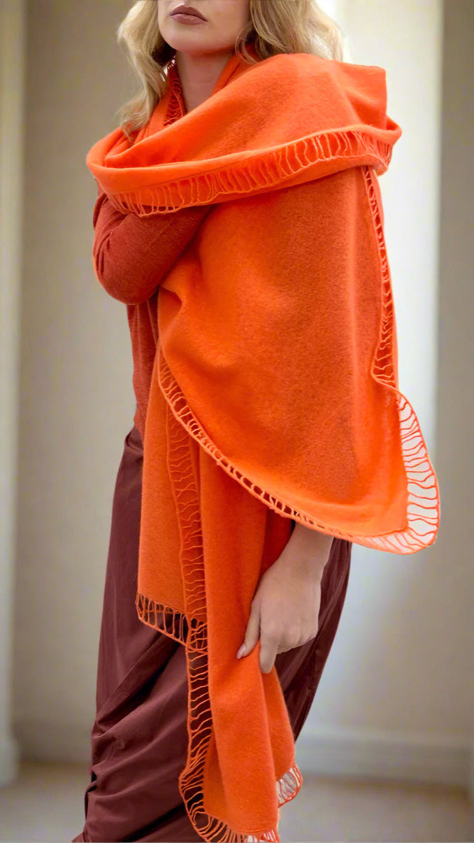 lock orange  cashmere scarf