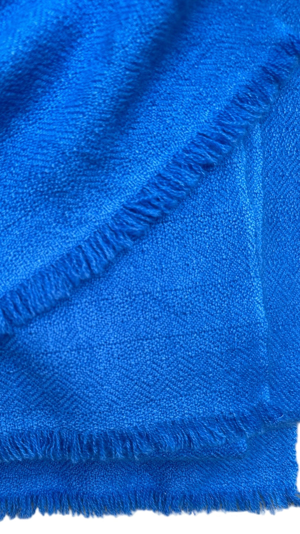 kitty cornflower cashmere scarf  close up