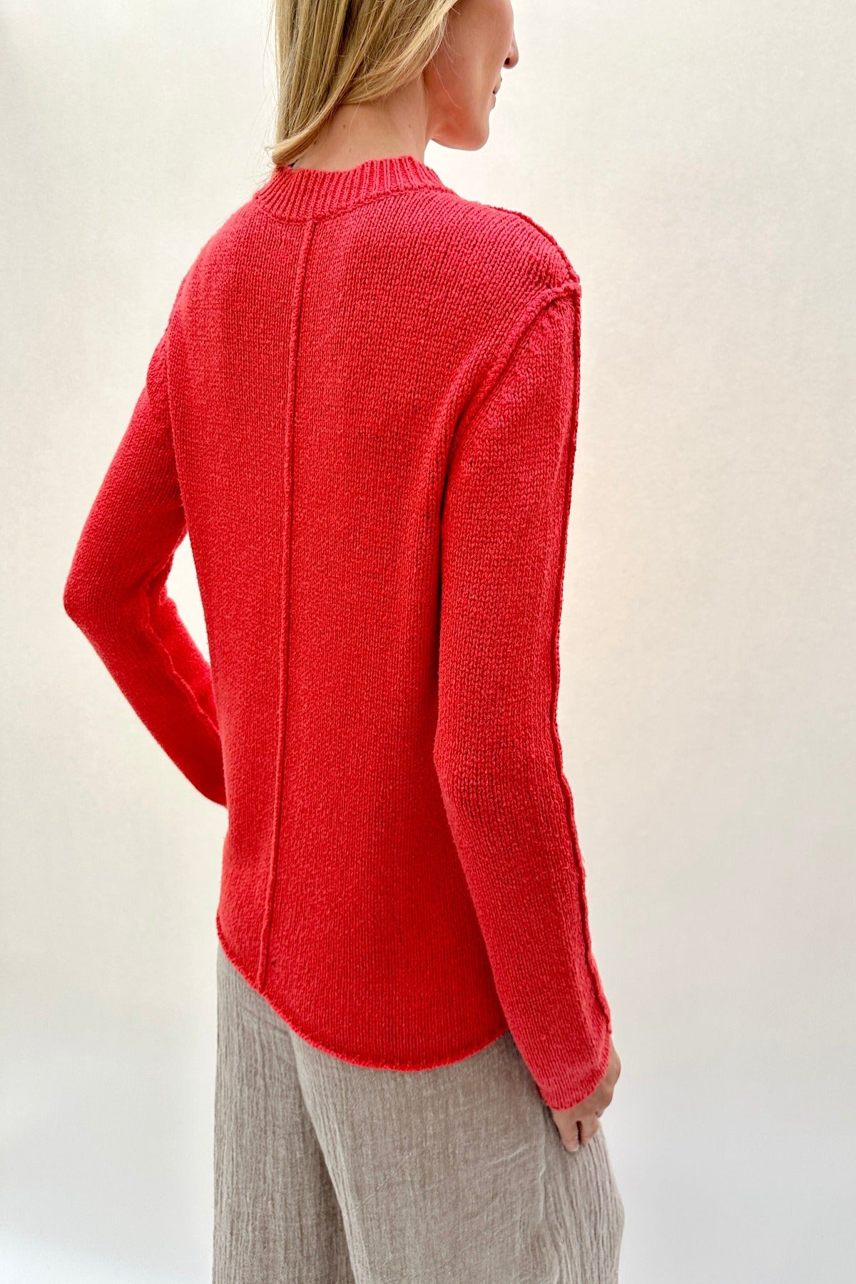 jane red geranio coral back view