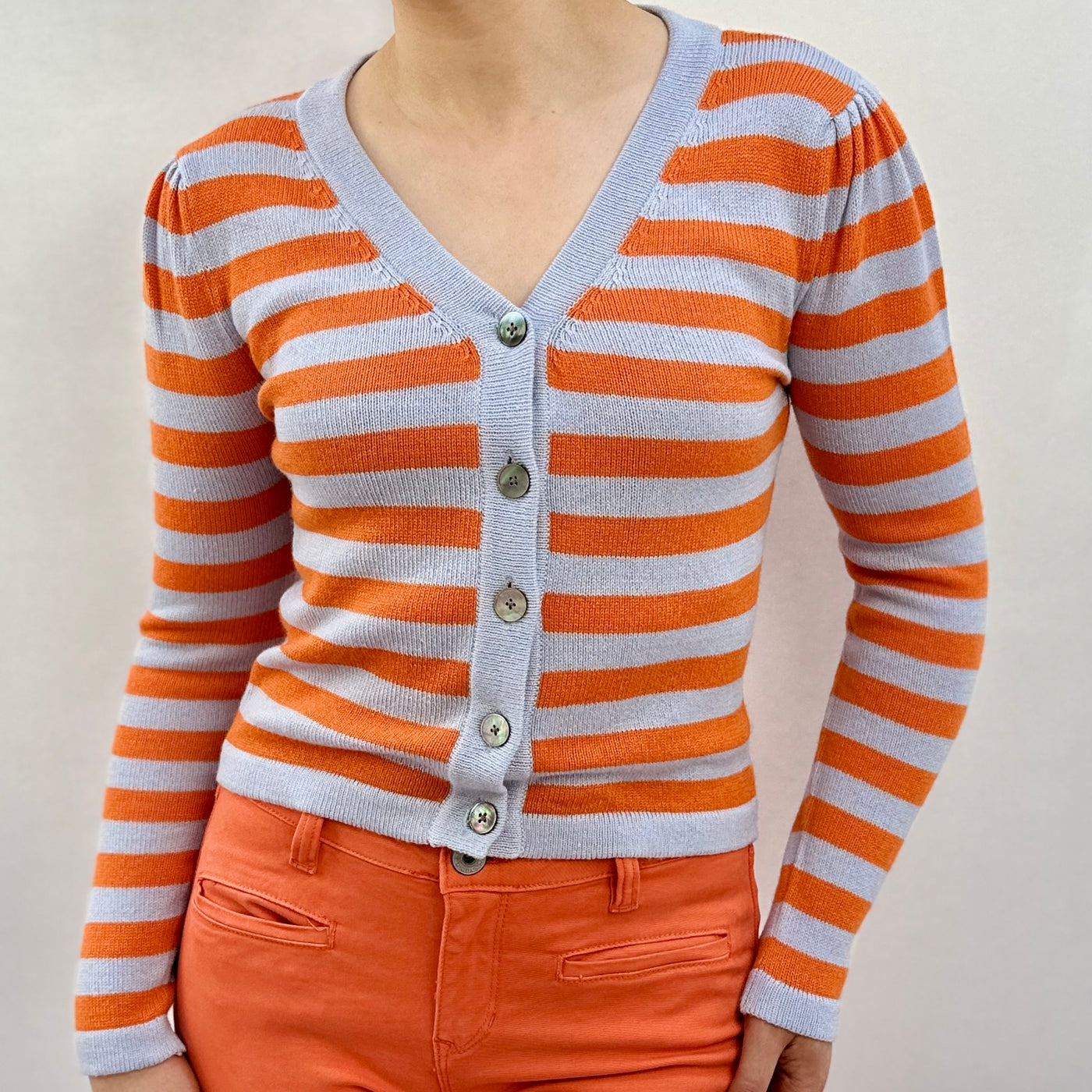 Plein stripe cardigan orange chakra 2