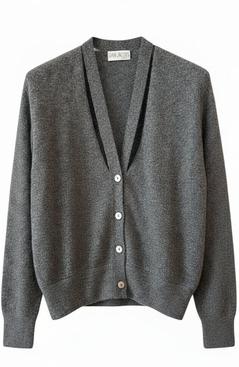 Gray cardigan on a white background