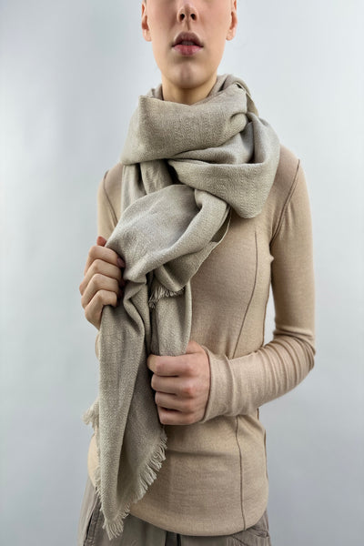 Kitty beige cashmere textured scarf
