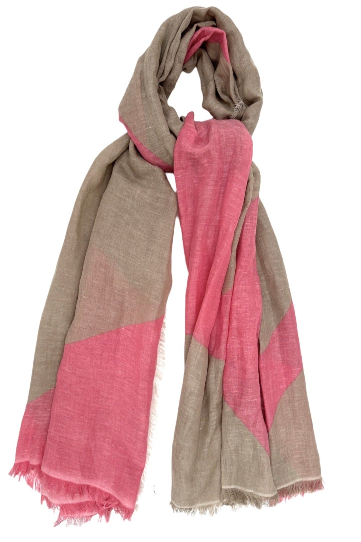 shapes linen scarf sabbia pink cotton flat lay