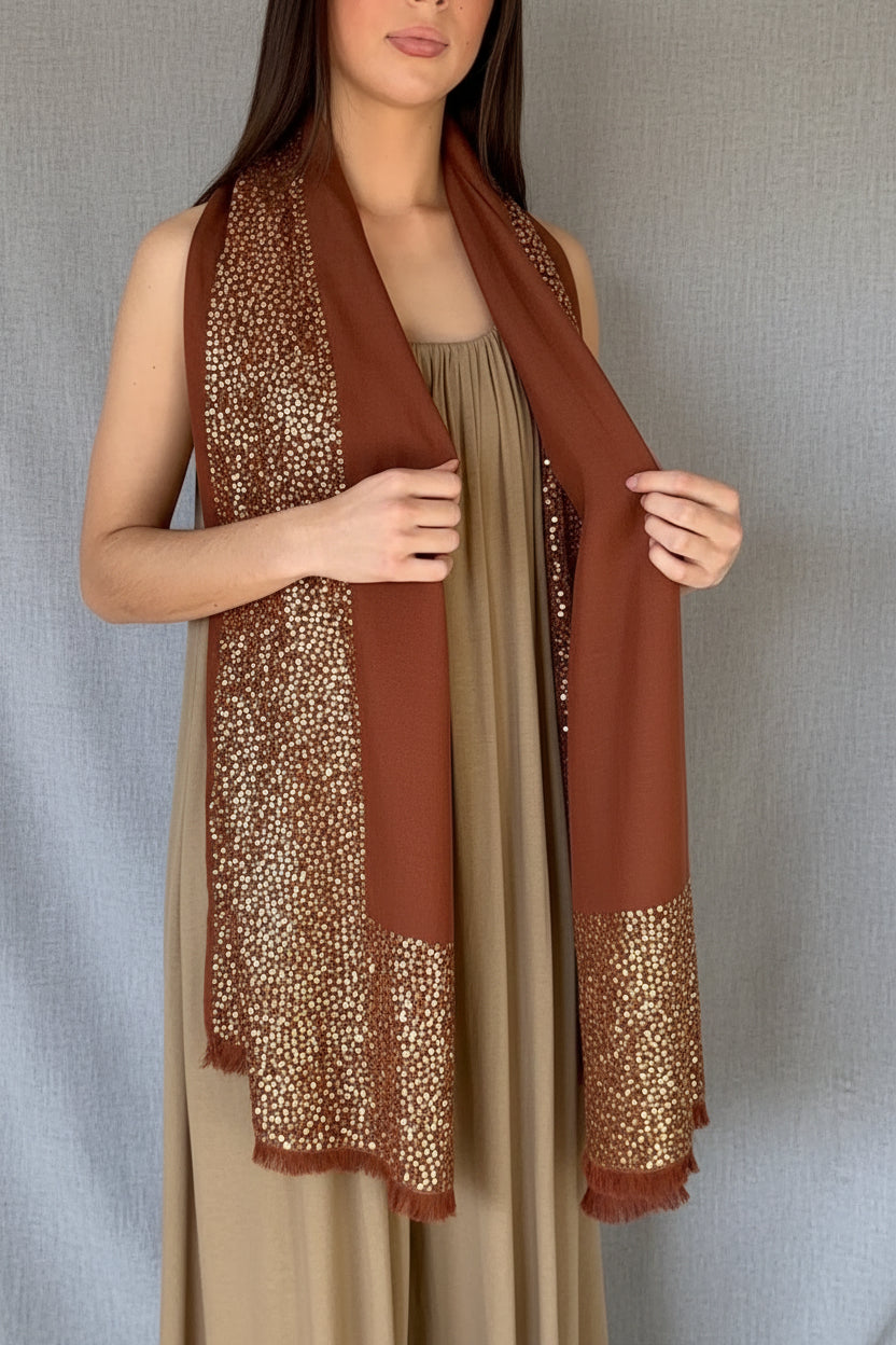 Sparkle scarf - Nut Brown