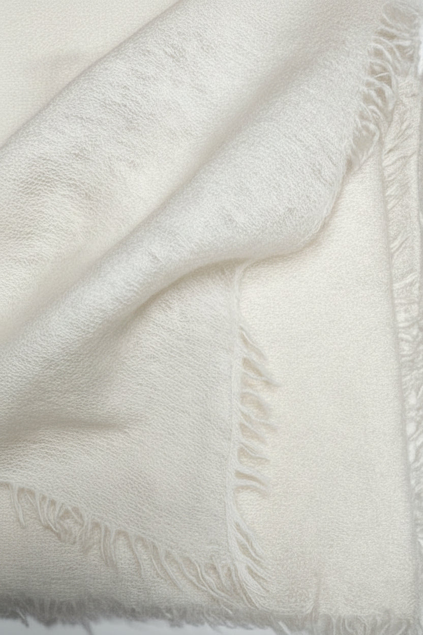 swatch of ivory cream  cashmere  eighty wrap
