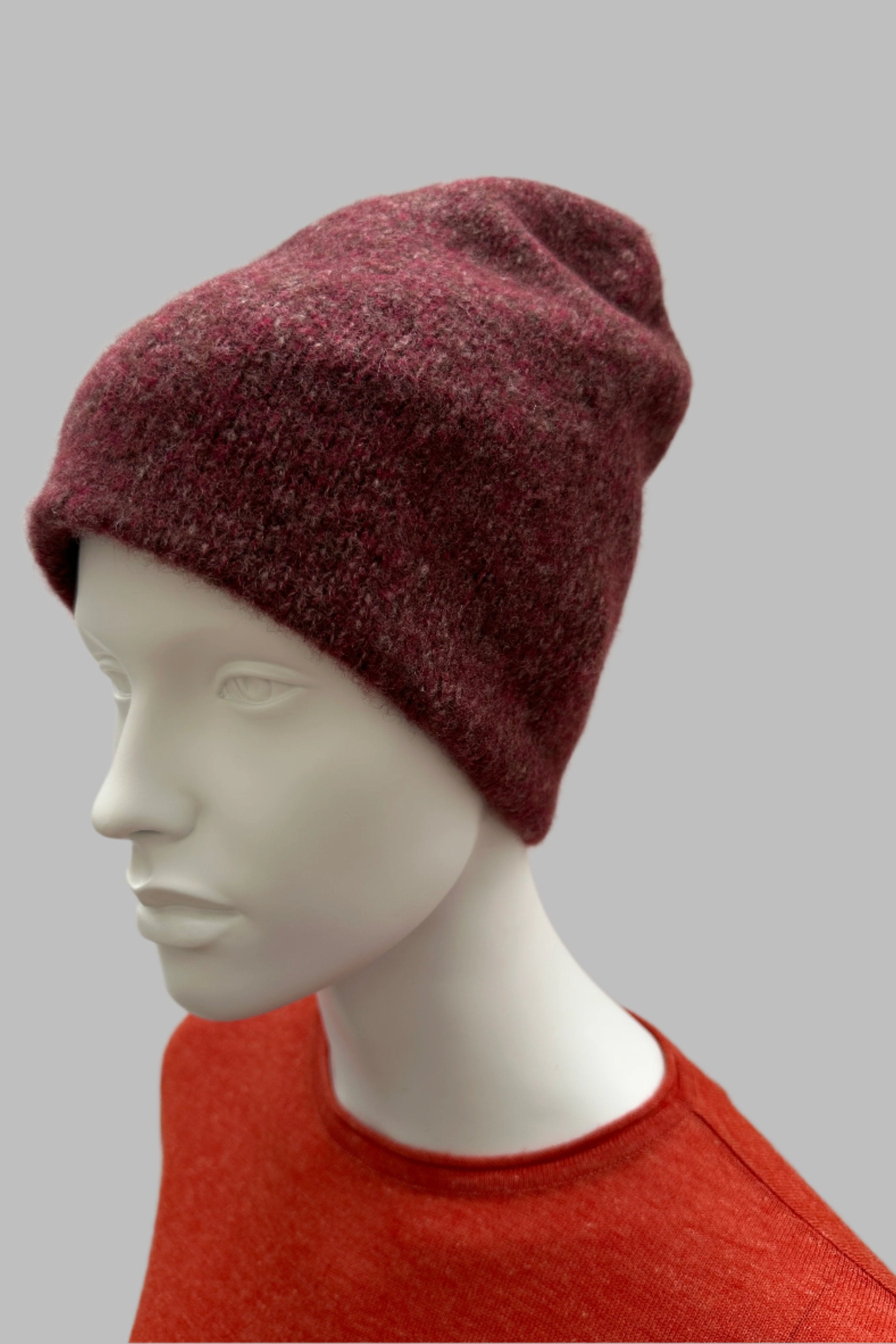 Revobeanie hat front view wine burgundy  