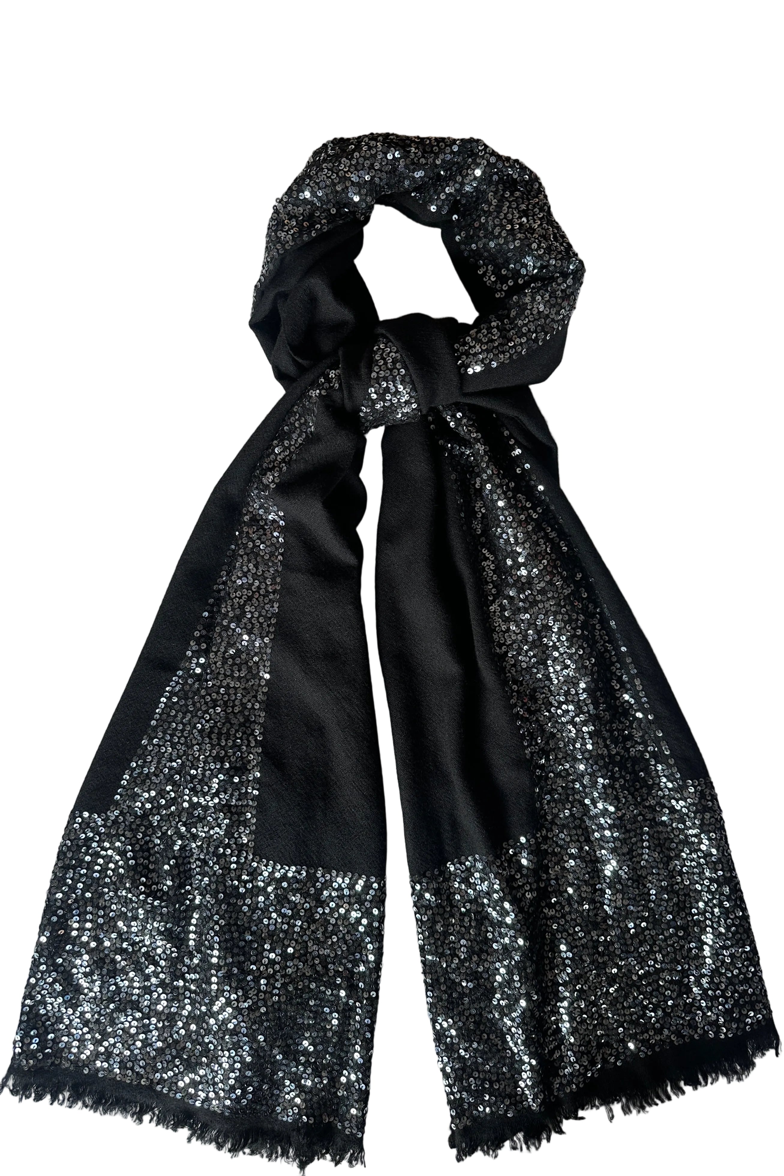flat lay glimmer sequin scarf