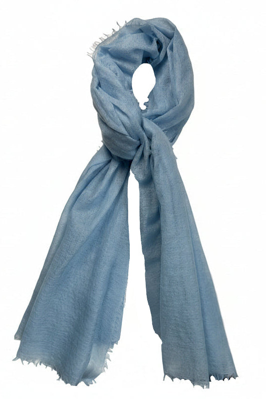 Light blue scarf on a white background