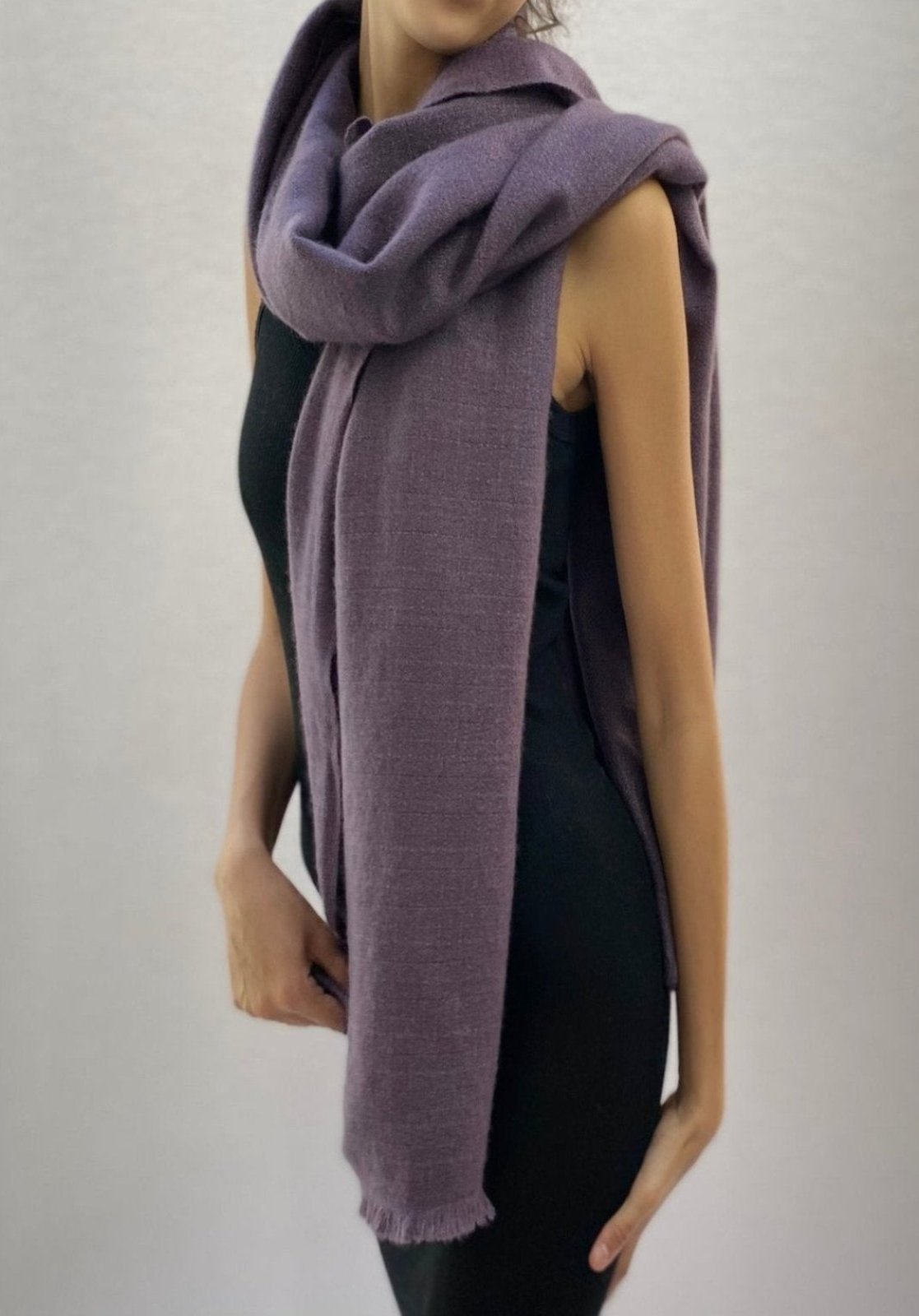 kitty Purple ash scarf cashmere