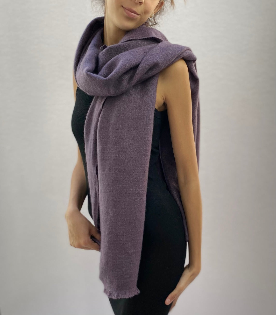 kitty Purple ash scarf cashmere