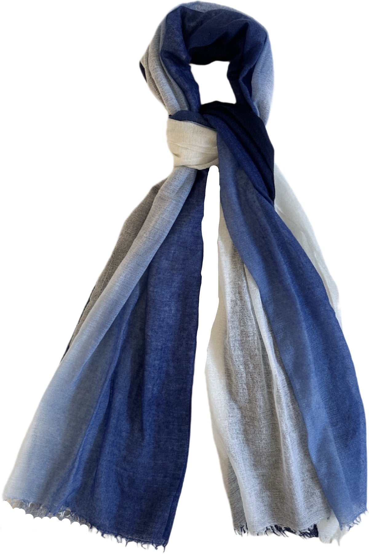 ombre navy white scarf