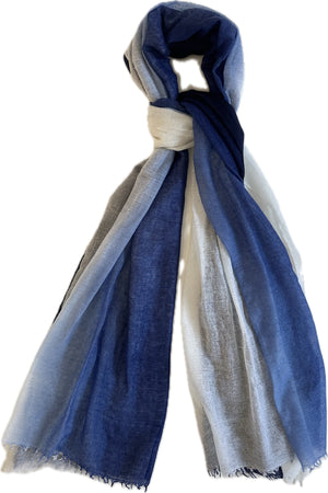 ombre navy white scarf