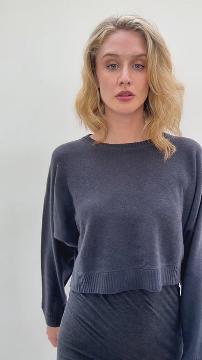 kurt nightshade crew neck cashmere crop sweater