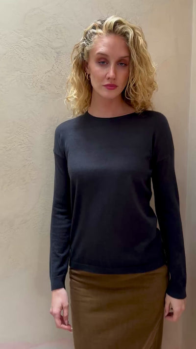 mercy crew neck sweater cashmere  tunic long round top video
