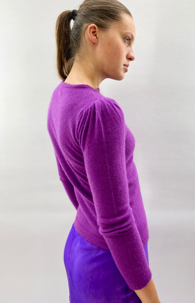 plip sari  purple square neck sweater back