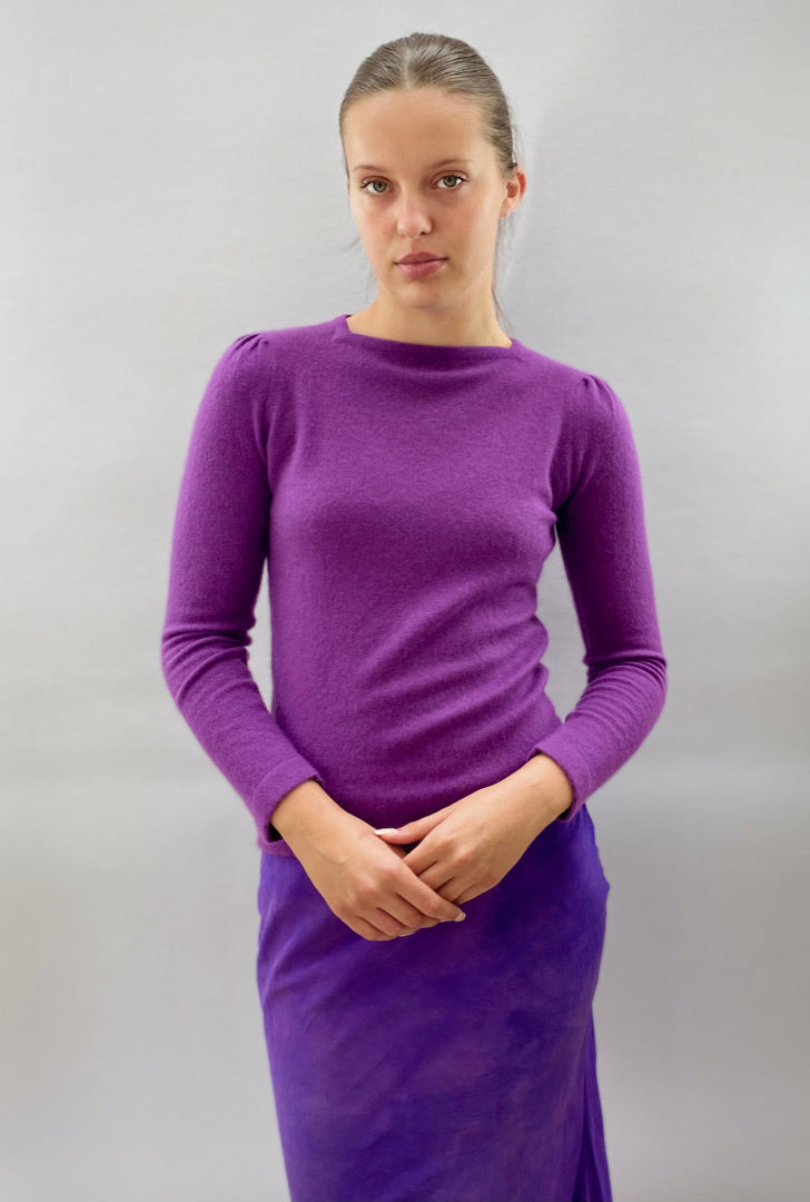 plip sari  purple square neck sweater 2