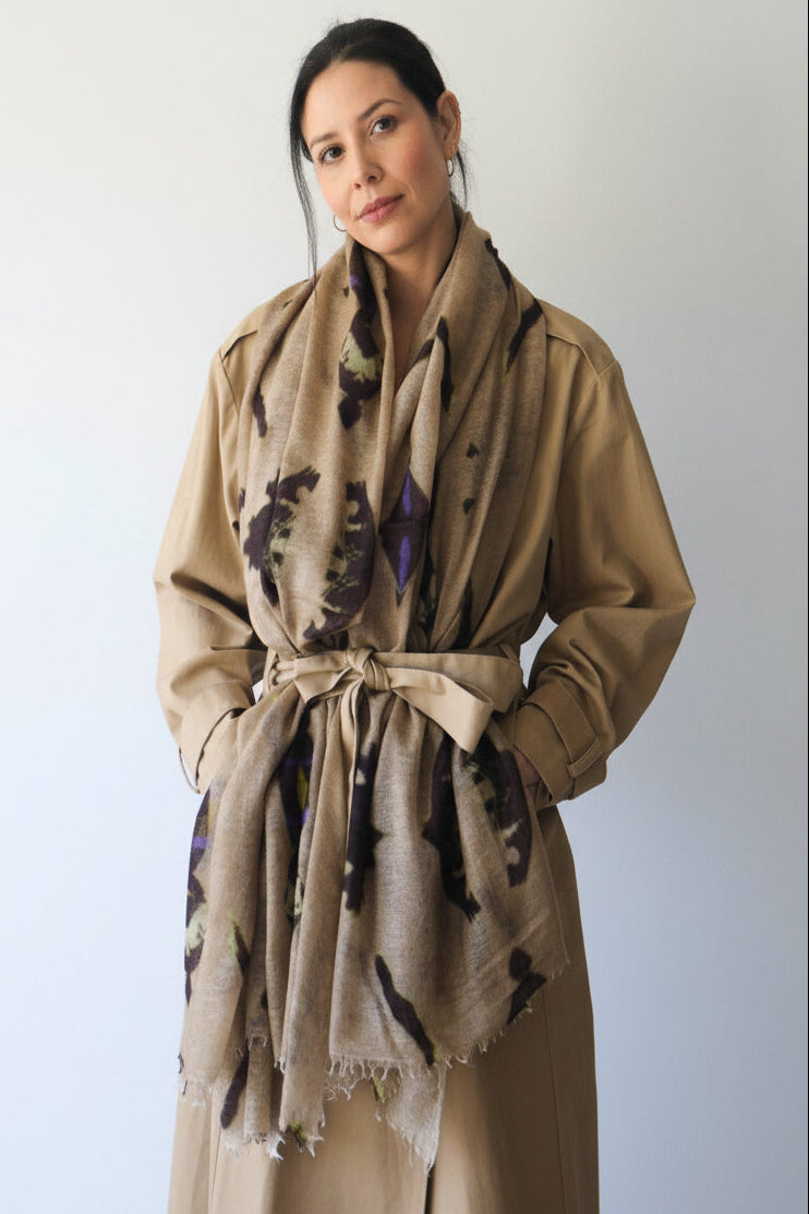 dominga sand on a trench coat