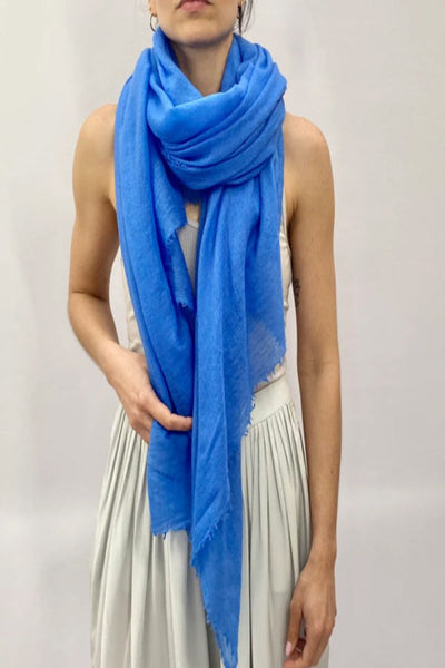 Marmee cornflower blue cashmere scarf